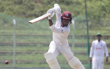 Tagenarine Chanderpaul topscored for the West Indies with 56 in their first innings